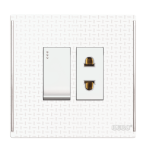 JW-01 Grace White 1 Switch + 1 Socket Plate