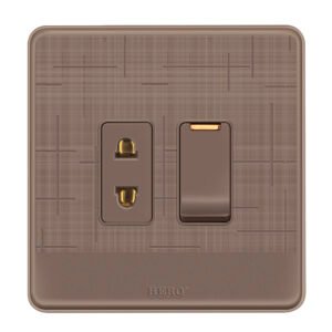 GK-01 Glory Koffee 1 Switch + 1 Socket Plate