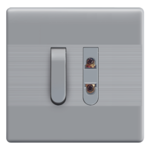 HJ-01 Slim Gray 1 Switch + 1 Socket Plate