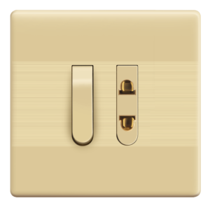 ID-01 Slim Gold 1 Switch + 1 Socket Plate