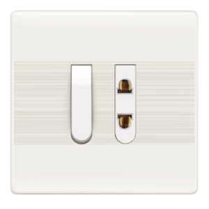 HW-01 Slim White 1 Switch + 1 Socket Plate