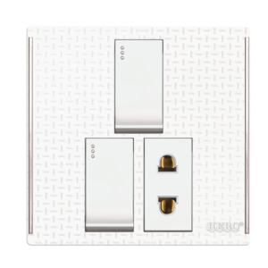 JW-02 Grace White 2 Switch + 1 Socket Plate