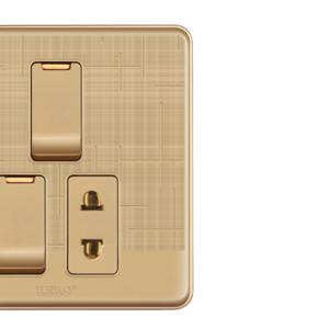 GG-02 Glory Gold 2 Switch + 1 Socket Plate