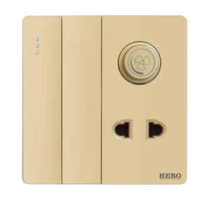 SG-228 Slender Gold 2 Switch + 1 Socket + 1 Dimmer