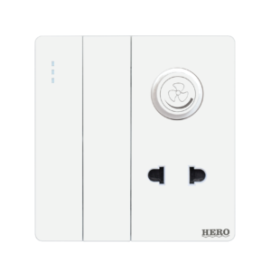 SW-228 Slender White 2 Switch + 1 Socket + 1 Dimmer
