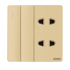SG-236 Slender Gold 2 Switch + 2 Socket Plate