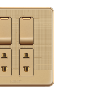 GG-09 Glory Gold 2 Switch + 2 Socket Plate