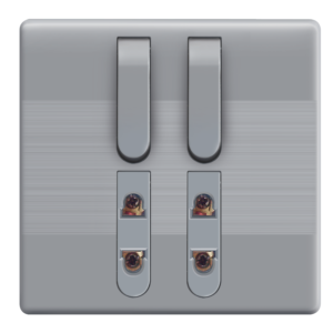 HJ-09 Slim Gray 2 Switch + 2 Socket Plate