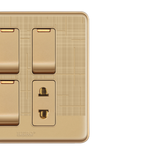 GG-03 Glory Gold 3 Switch + 1 Socket Plate