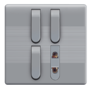 HJ-03 Slim Gray 3 Switch + 1 Socket Plate