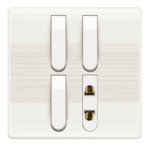 HW-03 Slim White 3 Switch + 1 Socket Plate