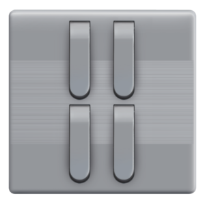 HJ-44 Slim Gray 4 Switch Plate