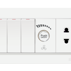 M-211 3 Switch + 1 Fan Dimmer + 1 Socket Plate