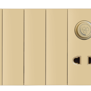 SG-209 Slender Gold 4 Switch + 1 Socket + 1 Dimmer