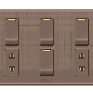 GK-04 Glory Koffee 4 Switch + 2 Socket Plate