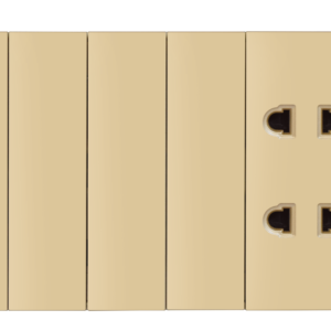 SG-203 Slender Gold 4 Switch + 2 Socket Plate