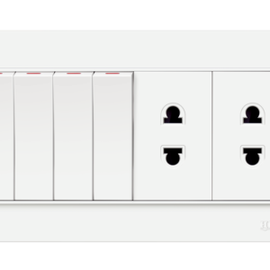 M-203 4 Switch + 2 Socket Plate