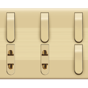 ID-04 Slim Gold 4 Switch + 2 Socket Plate
