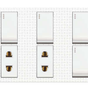 JW-04 Grace White 4 Switch + 2 Socket Plate
