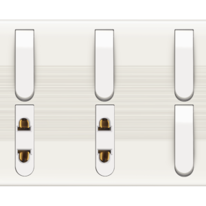 HW-04 Slim White 4 Switch + 2 Socket Plate