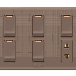 GK-05 Glory Koffee 5 Switch + 1 Socket Plate