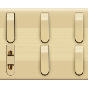 ID-05 Slim Gold 5 Switch + 1 Socket Plate