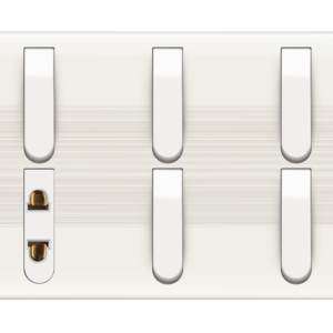 HW-05 Slim White 5 Switch + 1 Socket Plate