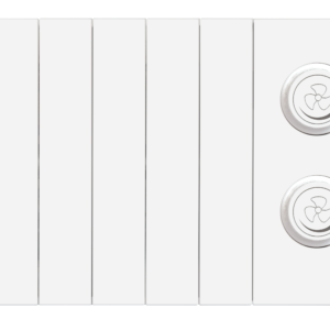SW-807 Slender White 6 Switch + 2 Dimmer Plate