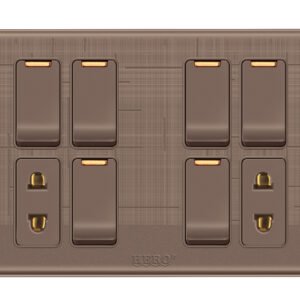 GK-06 Glory Koffee 6 Switch + 2 Socket Plate