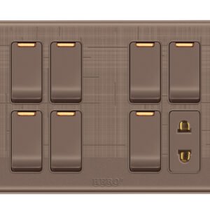GK-07 Glory Koffee 7 Switch + 1 Socket Plate