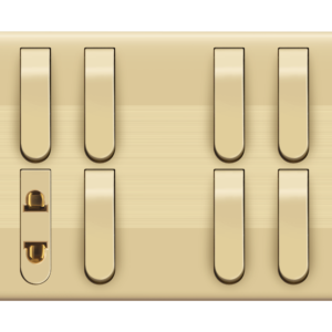 ID-07 Slim Gold 7 Switch + 1 Socket Plate