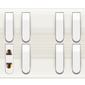HW-07 Slim White 7 Switch + 1 Socket Plate