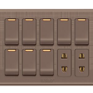 GK-82 Glory Koffee 8 Switch + 2 Socket Plate