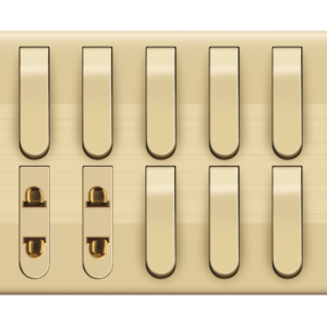 ID-82 Slim Gold 8 Switch + 2 Socket Plate