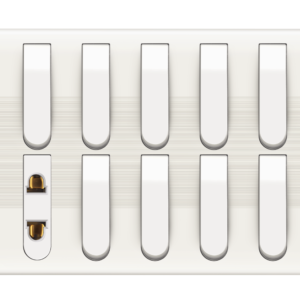 HW-83 Slim White 9 Switch + 1 Socket Plate