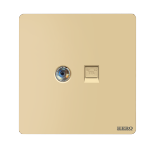 SG-221 Slender Gold T.V + T.Ph Socket Plate