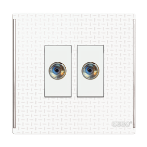 JW-23 Grace White Double TV Socket Plate