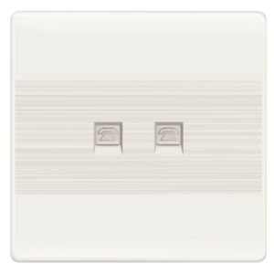 HW-94 Slim White Data Socket Double CAT 6