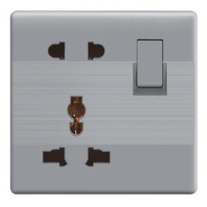 HJ-10 Slim Gray Light Plug 10A Plate