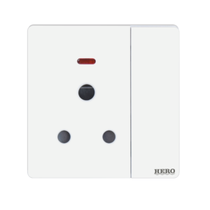 SW-217 Slender White Power Plug 15A with Big Button