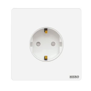 SW-225 Slender White Euro Socket/ Schuko Socket