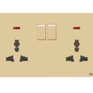 SG-226 Slender Gold Double Light Plug 13A