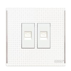 JW-26 Grace White Double Telephone Socket Plate