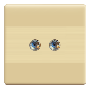ID-23 Slim Gold Double TV Socket Plate