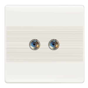HW-23 Slim White Double TV Socket Plate