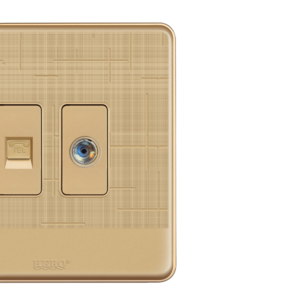 GG-25 Glory Gold 1 Telephone Socket + 1 TV Socket Plate